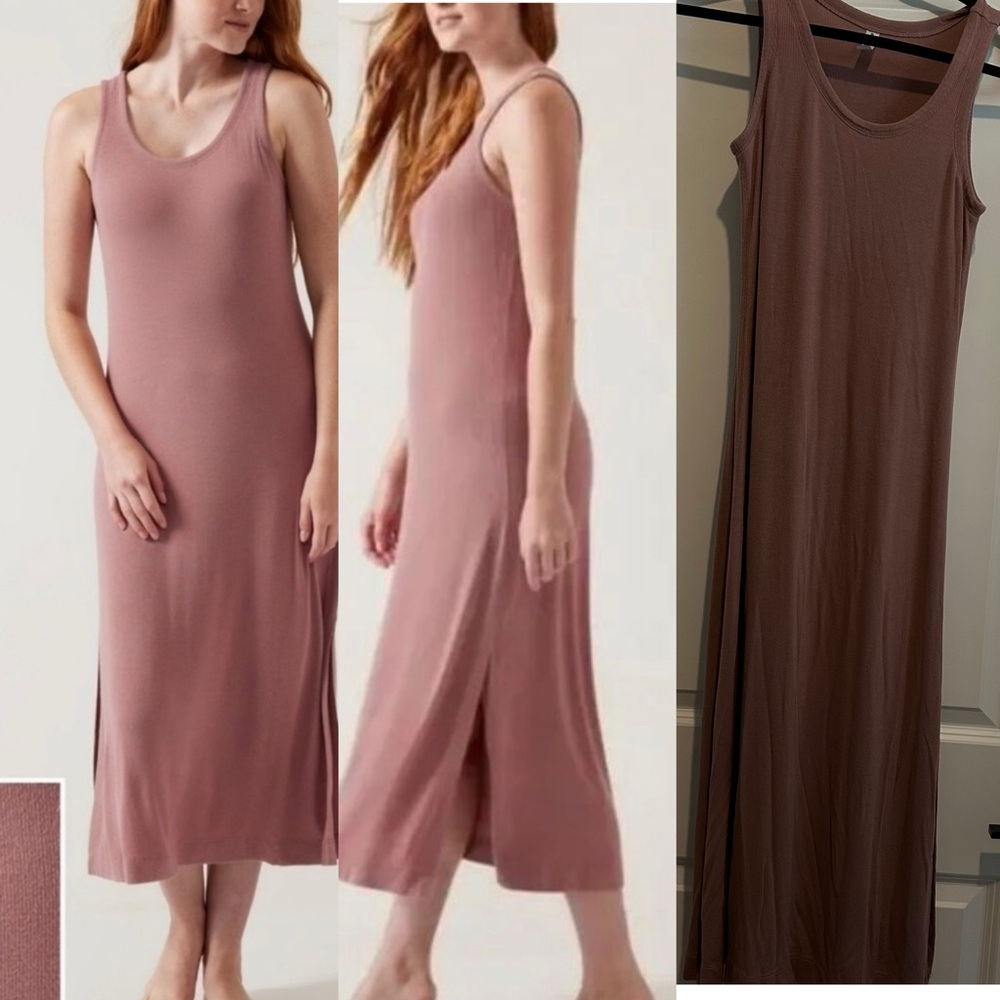 Athleta Well Rested Rib Sleep Tank Dress In Pink Size XXS (fits like small)